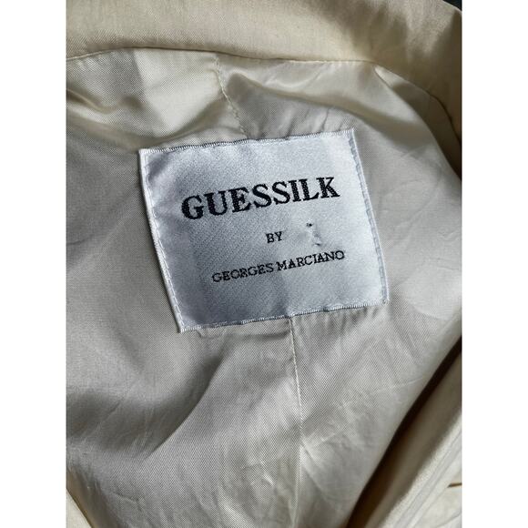 Vintage 90s Guess Reworked Silk Blazer | Hand-Dyed Ombre Cream to Lilac | M - Picture 9 of 9